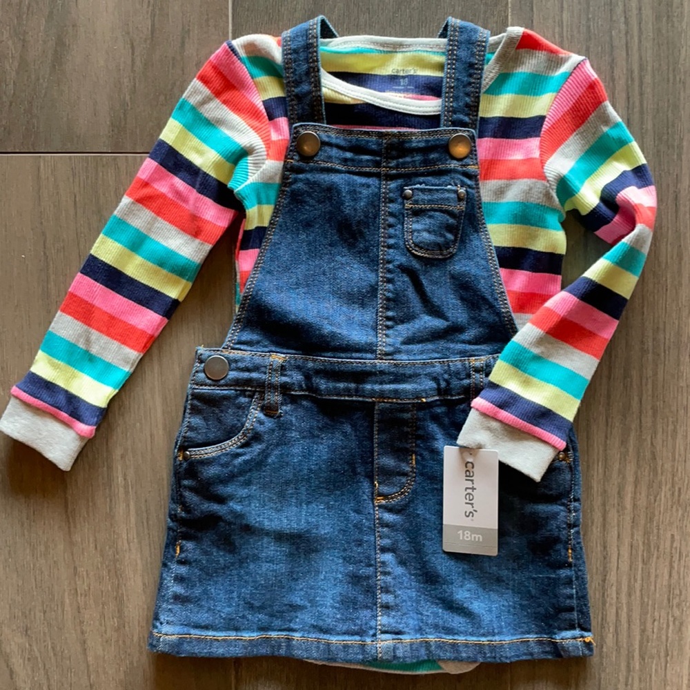 Carter’s overall skirt with onesie Size 18 months